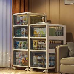 Kaman Drawer-Type Storage Cabinet for Home Use in the Living Room, Plastic Storage Box for Snacks and Toys, Movable Clothing Organizer Cabinet