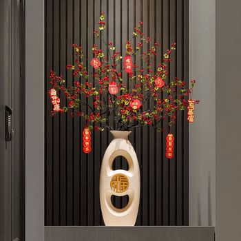 
Floor-standing large vase ornaments new Chinese style t living room TV cabinet next to the sofa entrance door porch screen decoration