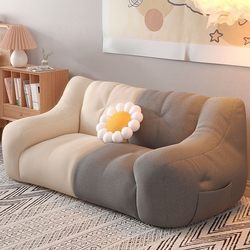Lazy Sofa Tatami Double Sofa for Rental Apartments, Trendy Ins-Style Bedroom Balcony Small Apartment Bean Bag Sofa with Cover