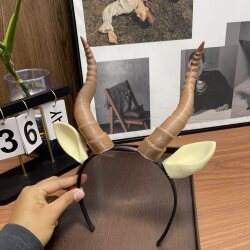 Cute Antelope Horn Headband Hair Accessory Zootopia Cosplay Chiau Sheep Performance Prop DIY Sheep Horn Headwear Accessory