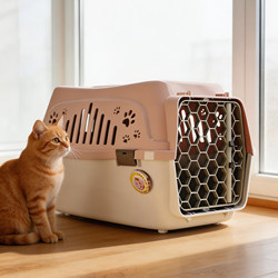 Pet Cat Carrier, Portable Anti-Stress Dog Carrier for Travel, Car Transport, Space Capsule Dog Cage, Airline Cat Carrier
