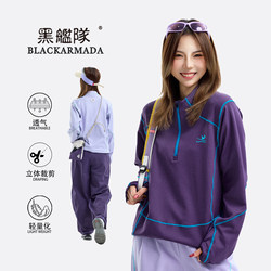 Black Fleet Sports Half-Zip Knitted Warm Long-Sleeved T-Shirt Moisture-Absorbing Quick-Drying Training Wear Pullover Lw-7601