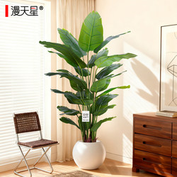 Artificial Green Plant Bird of Paradise Artificial Flower Ornament Living Room Plant Large Potted Plant High-End Light Luxury Traveler's Banana Fake Green Tree