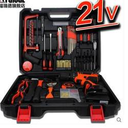 21V Lithium Battery Electric Drill Manual Hardware Tool Set Woodworking Power Tool Box Household Set Combination