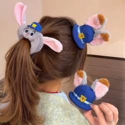 Autumn and Winter Plush Crazy City Judy Police Officer Hair Ties, Hair Accessories, Animal Series Hair Ties, Hair Clips, Cartoon Hats, Top Clips for Women
