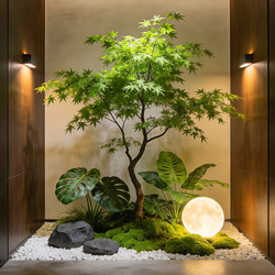 Artificial Maple Tree Large Decorative Landscape Model Fake Tree Chicken Claw Maple Landscaping Window Display Floor-Standing Zen Indoor Set