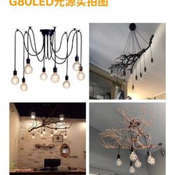 Nordic creative DIY chandelier restaurant tea room bed and breakfast lamp clothing store goddess scattered flowers multi-head wood art branch chandelier