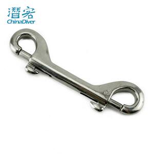 Stainless steel double -headed hook diving for diving for diving meter with two -level head -to -air pressure gauge safety buckle metal spring fixed buckle 110mm