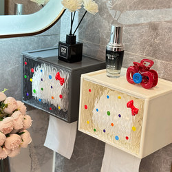 Bathroom Tissue Box, Punch-Free Wall-Mounted Toilet Roll Holder, Bathroom Tissue Box, Waterproof Toilet Paper Storage Rack
