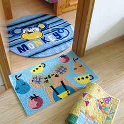 Colorful hand-embroidered floor mats, round carpets, cartoon cute children's floor mats, round swivel chairs, tent bedroom floor mats