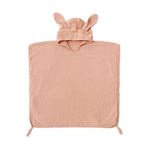 
Four-layer cotton gauze children's hooded cloak bath towel swimming bath hooded bath robes baby beach towel