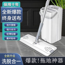 2025 new flat mop for home use, one mop, no hand washing, lazy bucket, one-piece mop mop, floor mopping artifact