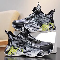 Qiao Zhoulan Boys' Shoes 2026 New Summer Mesh Breathable Children's Basketball Shoes for Older Kids Running Sports Shoes