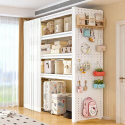Large-Capacity Household Storage Rack, Multi-Layer Shelf, Bedroom Balcony Storage Rack, Multi-Functional Pegboard DIY Storage Rack