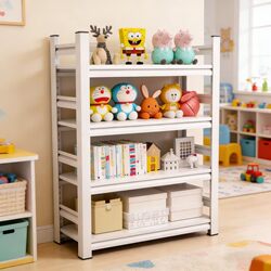 Children's Room Storage Rack, Floor-Standing Multi-Layer Storage Rack, Iron Bookshelf, Toy Storage Rack, Multi-Functional Balcony Organizer Rack