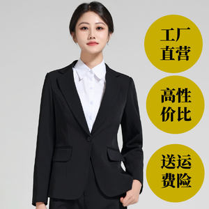 
Suit women's autumn long-sleeved women's black suit jacket slim formal wear college student professional interview overalls
