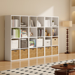 Pengmu Bookshelf Floor-Standing Storage Rack Children's Room Free Combination Grid Cabinet Wall-Mounted Steel Storage Kindergarten 8 Compartments