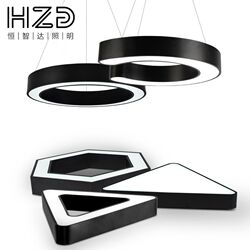 C-shaped ring chandelier industrial style led circle light office gym shop lobby mall ring light fixtures