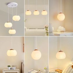Cream Feng Yunduo bedside chandelier modern simple pumpkin children's room bedroom chandelier led master bedroom small chandelier
