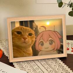 Doro and Round-Headed Cat Hakimi's Travel Healing Photo Frame Desktop Study Room Bedroom Decoration Gift Hr