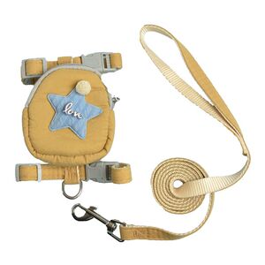 Pet cat rope traction rope backpack chest back -back slippery cat rope out to small school bag kitten puppet blue cat supplies
