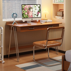 Medieval Style Solid Wood Desk, Small Apartment Computer Desk, Retro Writing Workbench, Bedroom Bedside Home Office Desk