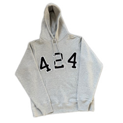 Spring Festival Continues! Xiao Dong's Independent 424 on Fairfax Hoodie, Floral Gray Sweatshirt, Pure Cotton Terry