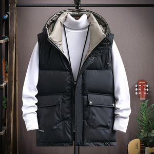 
Vest men's autumn and winter Korean style trendy and handsome warm vest thickened horse clip down cotton men's jacket waistcoat