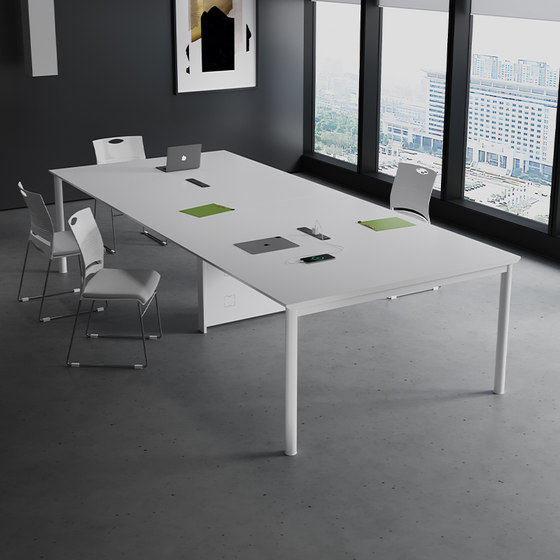 
Conference table modern simple large and small office desk thickened plate desktop long table conference room training table and chair combination