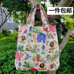 Waterproof Shopping Bag, Large Capacity, Travel Portable, Single Shoulder Tote, Cartoon Supermarket Foldable Eco-Friendly Bag, Grocery Bag