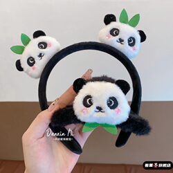 Children's Cartoon Panda Plush Headband, Cute Hairband for Girls, Hair Accessory for Little Girls That Doesn'T Pull Hair, Photo Prop Hair Accessory