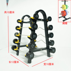 Fitness Equipment Mini Dumbbell Stand Model Figurine Desktop Decoration, Comes with 10 Small Barbells