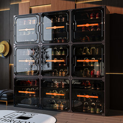 Shoe Box Storage Box, Shoe Cabinet for Home Entrance, Multi-Layer Dust-Proof Transparent Shoe Storage Organizer, Integrated Wall-Mounted Shoe Rack