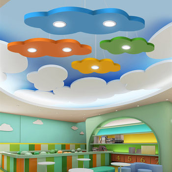 
Creative Cloud Kindergarten Chandelier Sun Star Early Education Classroom Hall Dance Studio Training Class Mother and Baby Store Lamps