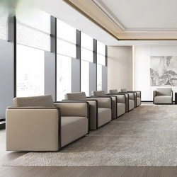 New Chinese-Style Conference Room Vip Reception Office Sofa Business Negotiation Solid Wood Single-Person Reception Sofa Coffee Table Set