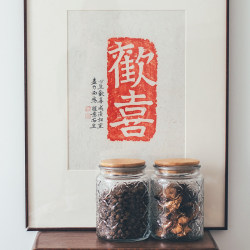 Semi-house retro begonia pattern glass sealed jar kitchen dry goods grains coffee beans storage bottle storage jar