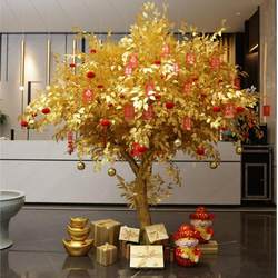 Artificial Golden Banyan Tree, Money Tree, Golden Fortune Tree, Wish Tree, Decoration for Shopping Malls and Hotels, Indoor and Outdoor New Year Blessing Tree