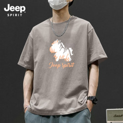 Jeep Fashion Men's Pure Cotton Short-Sleeved T-Shirt Men's 2026 Summer New Style Lazy Style Casual Loose Half-Sleeve