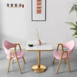 Light Luxury Dining Table and Chair Set for Small Apartments, Suitable for Milk Tea Shops, Cafes, Apartments, Hotels, Balconies, Leisure and Reception Areas, Small Square Table