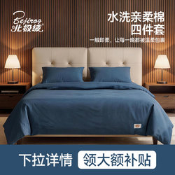 Arctic Velvet Class a Four-Piece Bedding Set, Maternal and Infant Grade, Skin-Friendly, Suitable for Sleeping Naked, Includes Duvet Cover, Bed Sheet, and Fitted Sheet, Suitable for All Seasons