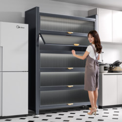 Kitchen Multi-Functional Storage Rack Multi-Layer Dust-Proof Storage Cabinet Cupboard Home Dining Sideboard Floor-Standing Cabinet Storage Cabinet