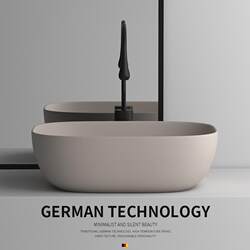 New Model Artistic Countertop Washbasin Single Basin Washbasin Balcony Washbasin Oval Ceramic Basin Matte Finish