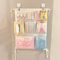 Fabric Storage Hanging Bag Dormitory Essentials Bedside Wall-Mounted Storage Bag Hanging Behind Door Wall-Mounted Storage Pouch