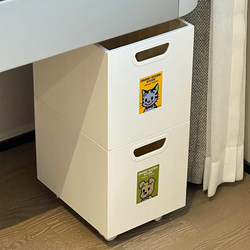 Harada Haru Table Storage Box with Wheels, Movable Multi-Functional Storage Rack, Book Storage Box, Great Back-To-School Gift for Students