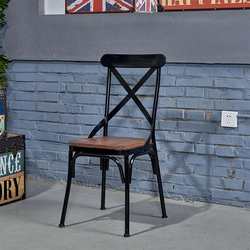 Classic American country coffee shop dining bar creative retro chairs barbecue shop hotel restaurant wrought iron backrest dining chairs