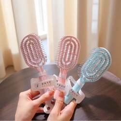 Portable Mini Rib Comb for Women, Trendy Fluffy High-Top Hairstyle with Cleaning Brush, Home-Use Essential
