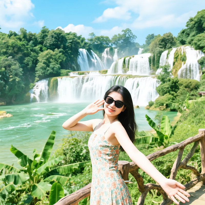 纯玩含机票 广西旅游南宁百色明仕村德天瀑布藏金洞4天3晚跟团游