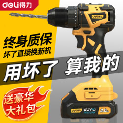 Deli Electric Hand Drill, Electric Screwdriver, Household Electric Drill, Small Wall-Drilling Tool, Multi-Functional Screwdriver