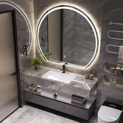 Slate ceramic basin glossy bathroom cabinet combination modern minimalist bathroom washstand toilet washbasin cabinet set