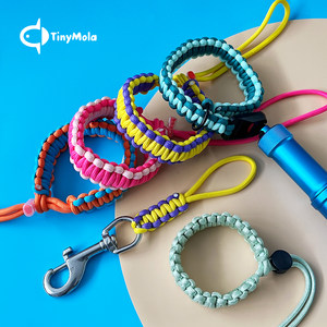 TinyMola braided diving anti-loss rope flashlight missing rope single head hook bracelet underwater camera lanyard
